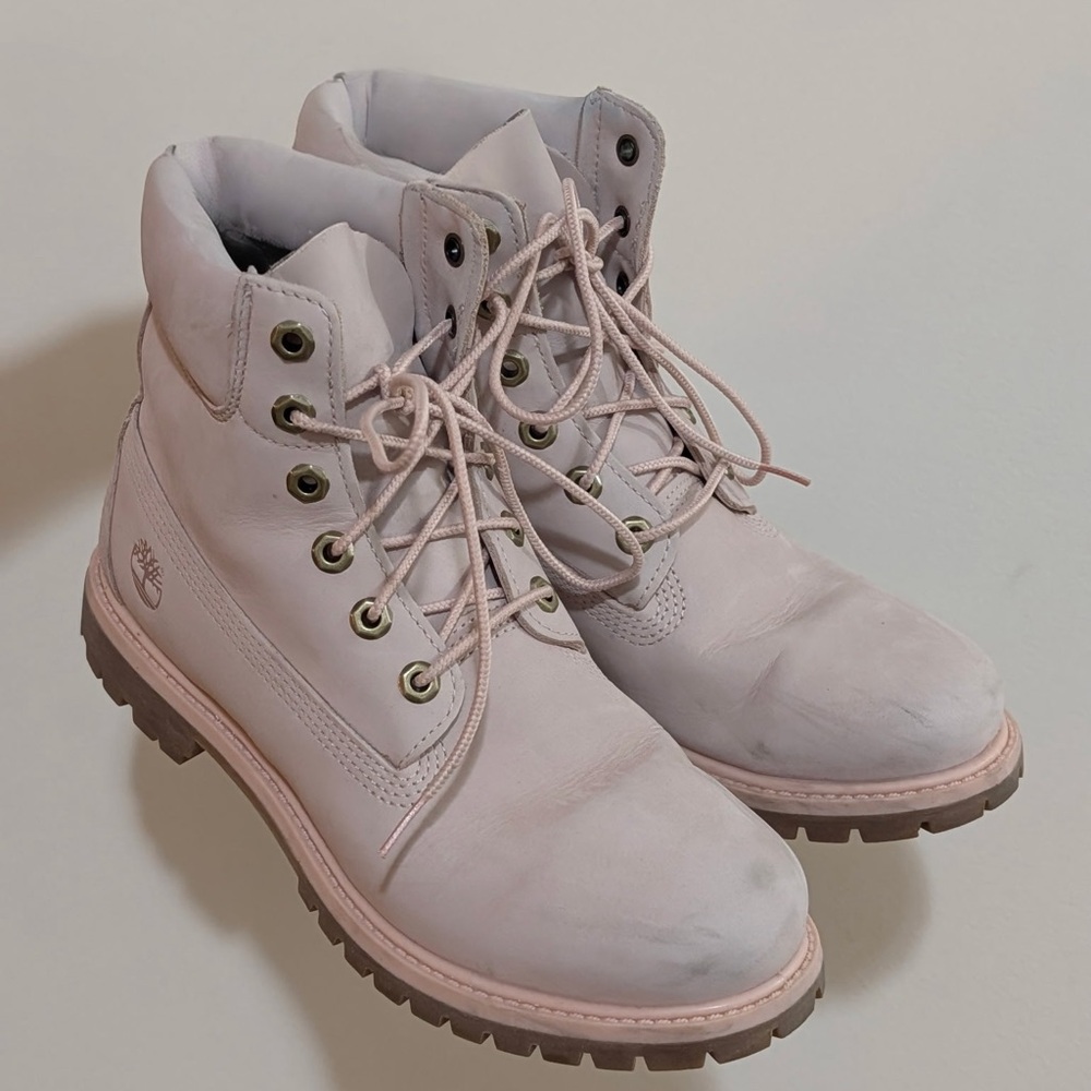 Timberland Women's Light Pink Combat Boots